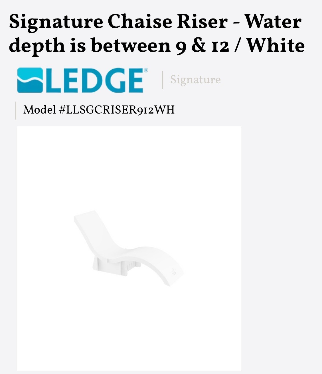 Ledge Lounger Signature Chaise Riser 9-12" Gray