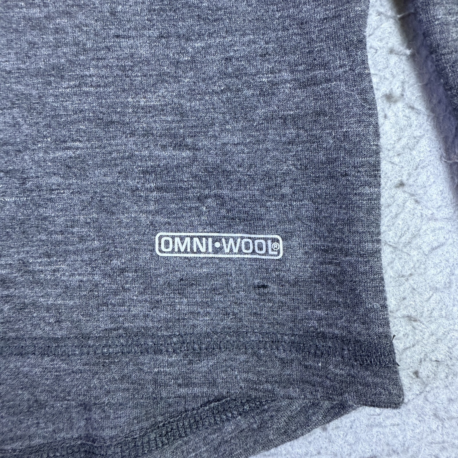 Omni-Wool Mens 1/4 Zip Pullover Size XL Gray Wool Blend Base Layer Gorp Outdoors