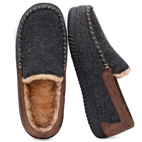Men's Hearthfire Memory Foam Moc Slipper 10 Black