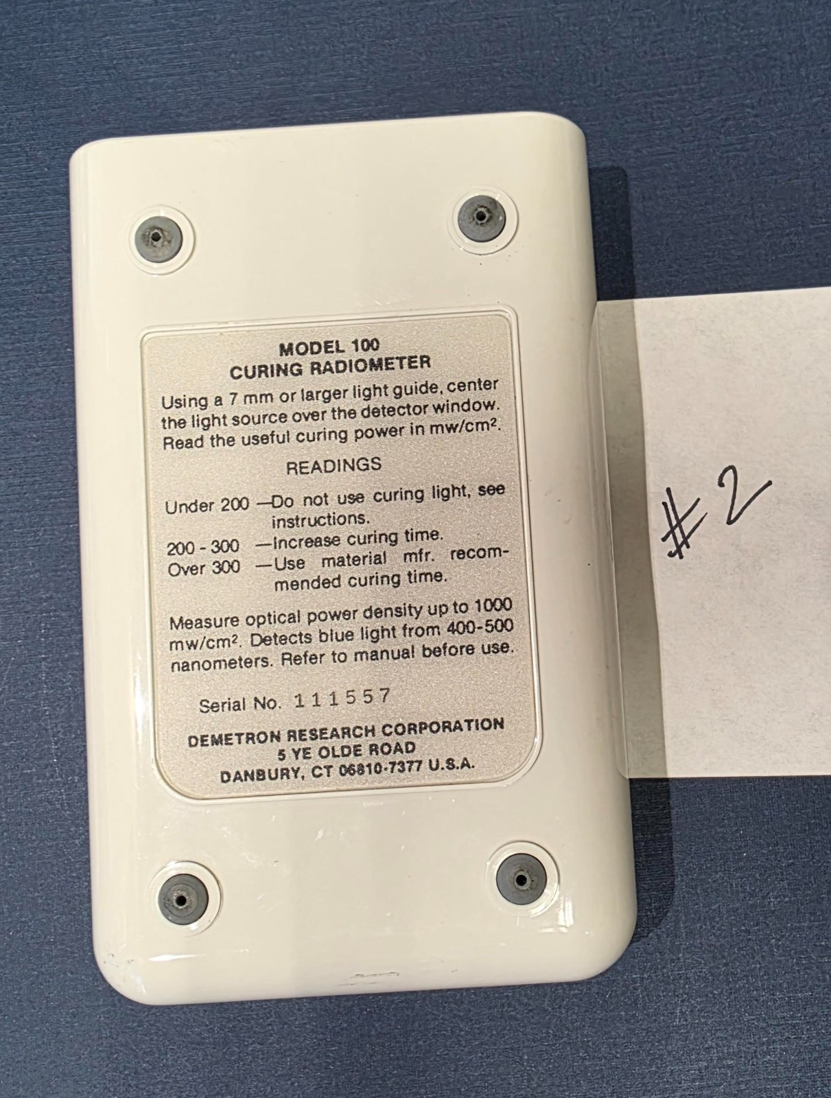 Demetron Research Corporation Model 100 Curing Radiometer