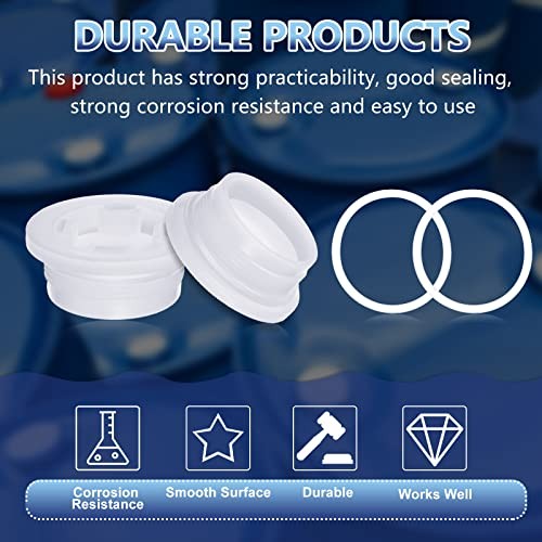 Poly Drum Bung Caps 2 in Fine Coarse Thread White 16 Pack