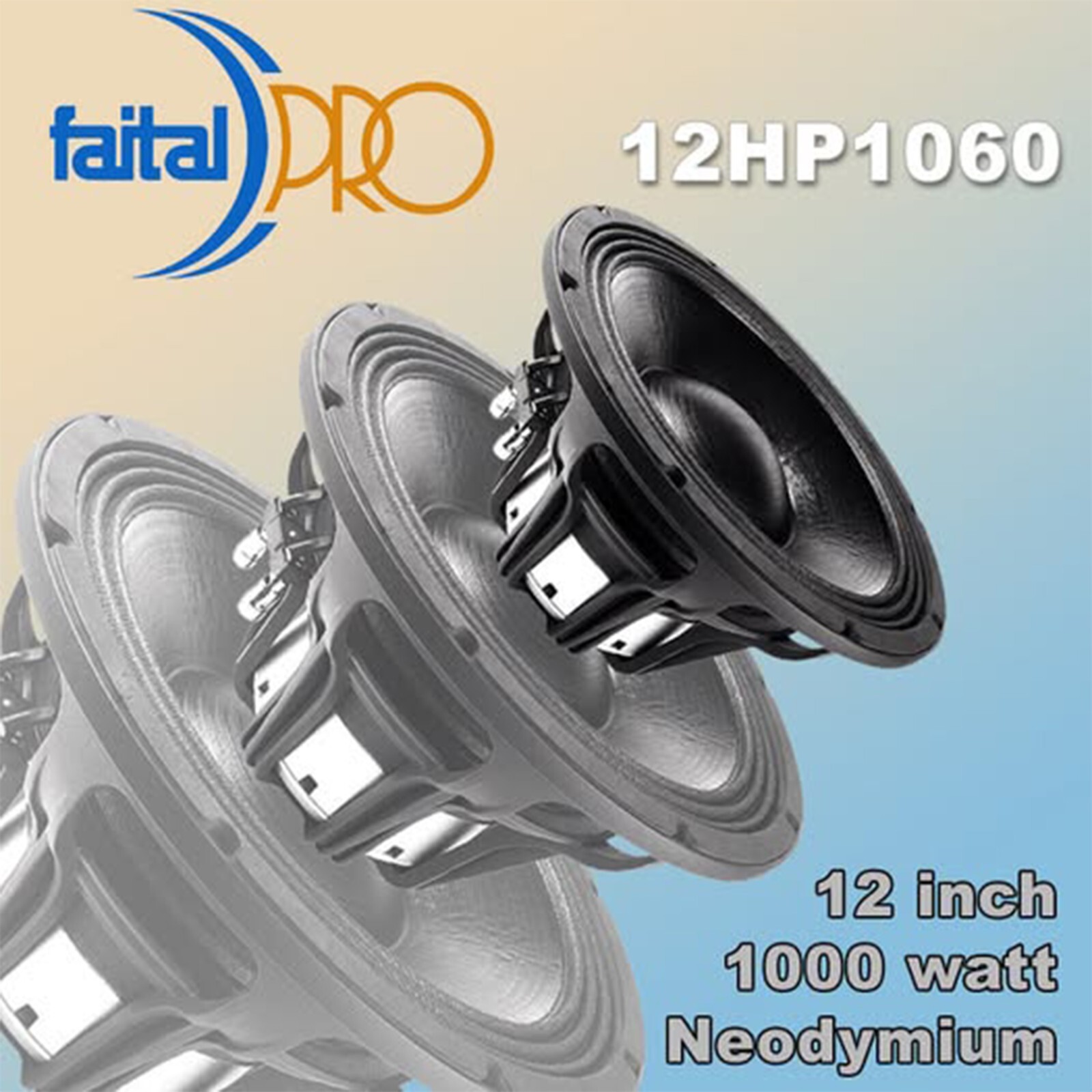 Faital Pro 12" Aluminum Mid Bass Woofer, 1000W 8Ω PA/DJ Replacement 12HP1060