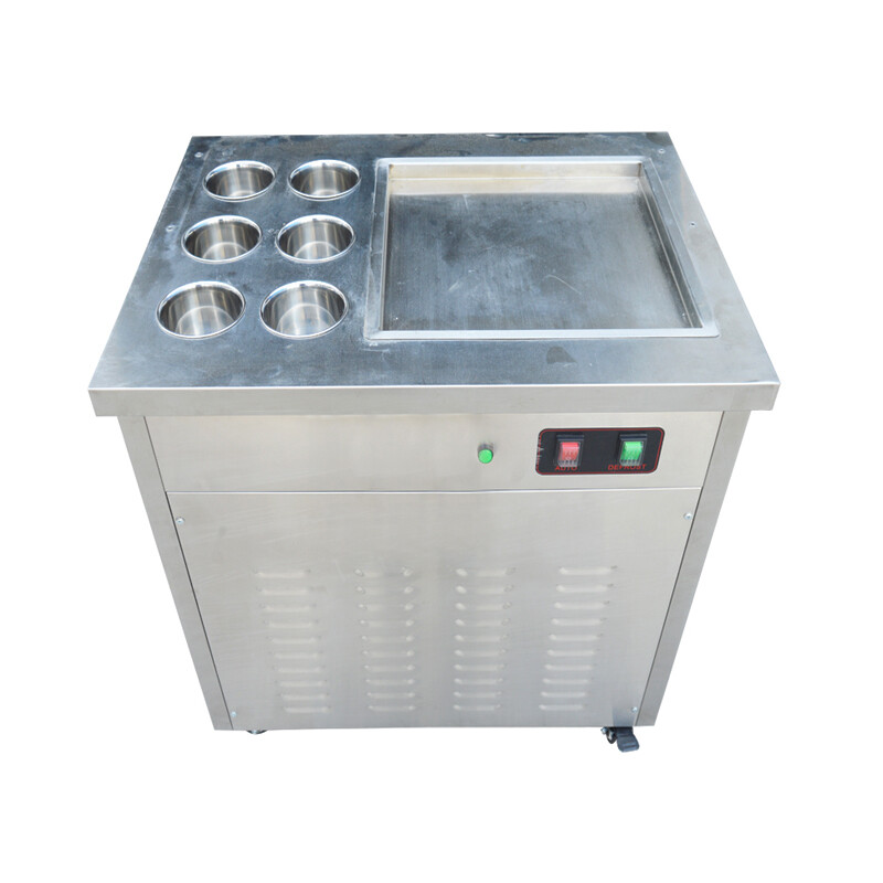 Commercial Rolled Ice Cream Machine, Ice Roll Machine Yogurt Cream Machine 110V