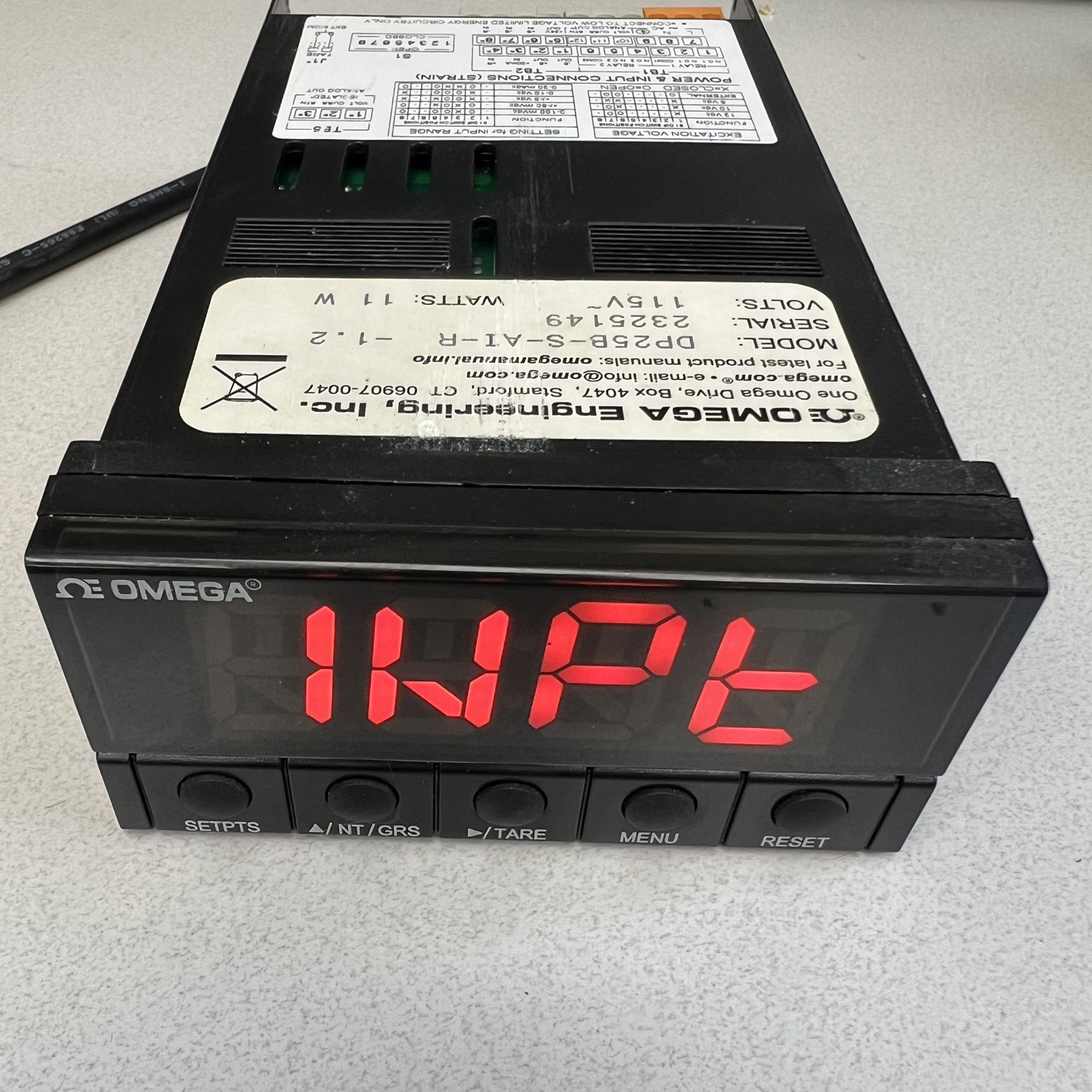 Omega DP25B-S-AI-R-1.2  Strain Gauge Panel Meter Isolated Analog Input