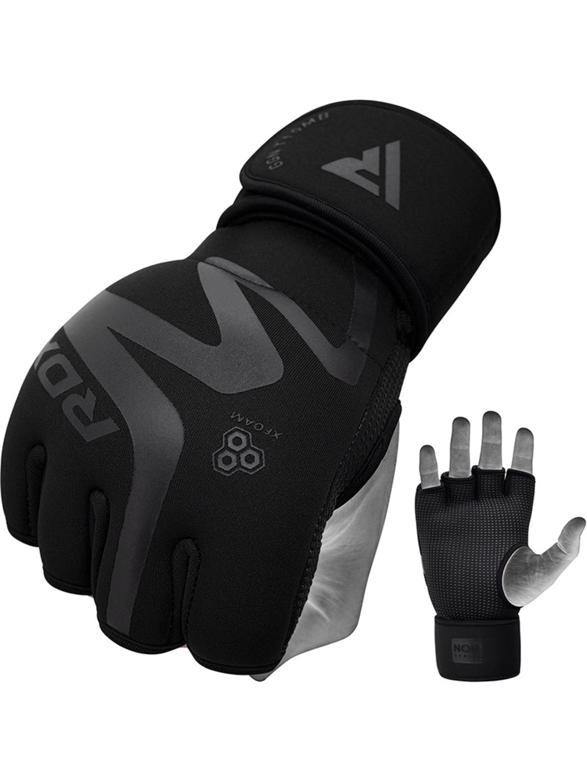 RDX Noir Boxing Inner Gloves Hand Wraps, Fist Protectors with Wrist Support