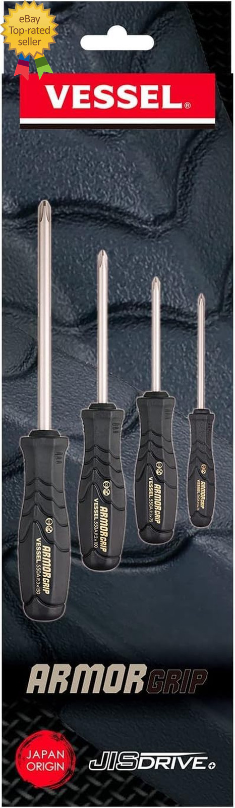 ARMOR GRIP JISDRIVE Screwdriver 4PC Set In new for Easy use Lightweight