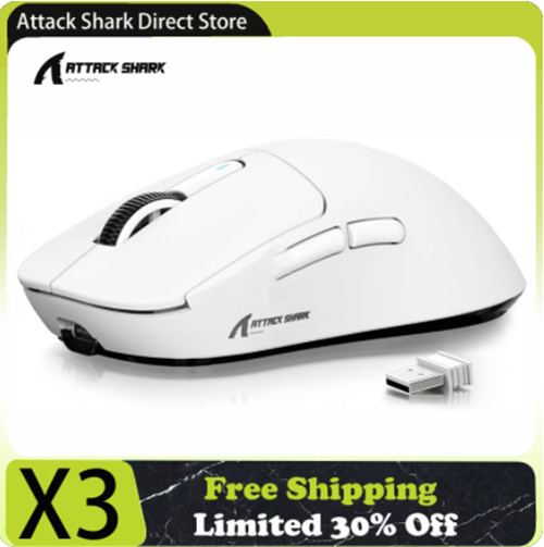 ATTACK SHARK X3 49g Lightweight Wireless Gaming Mouse Tri-Mode 26K DPI,PAW3395