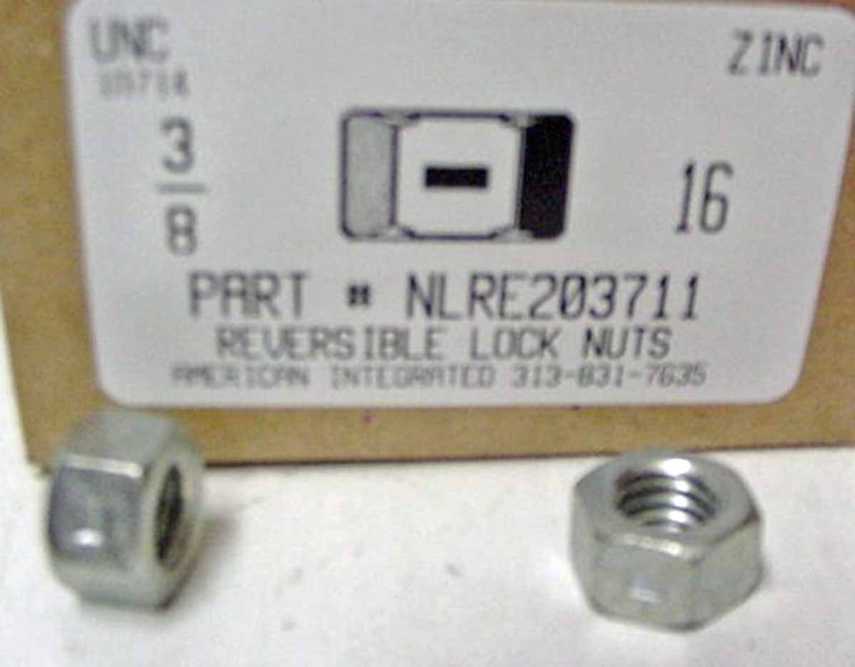3/8-16 Hex Reversible Lock Nuts Steel Zinc Plated (300)