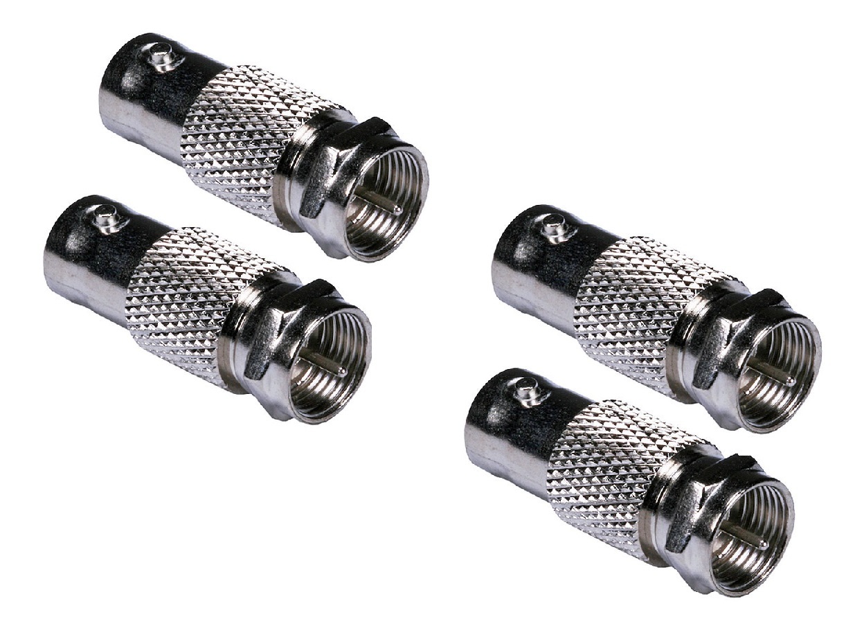 4 Pcs F type Male to BNC female RF Coax Connector Adapter CCTV RG6 RG59