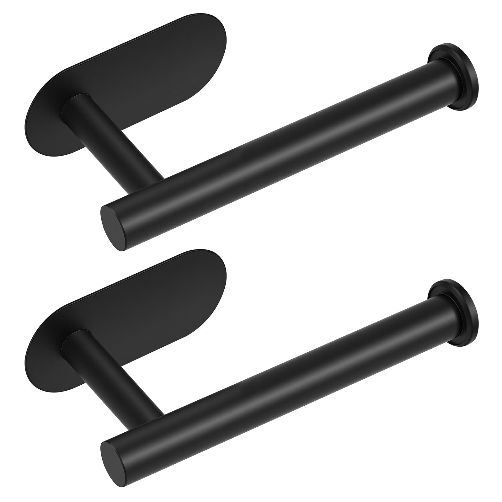 Toilet Paper Holder set 2 Pack Adhesive Wall Mount Organizer Black