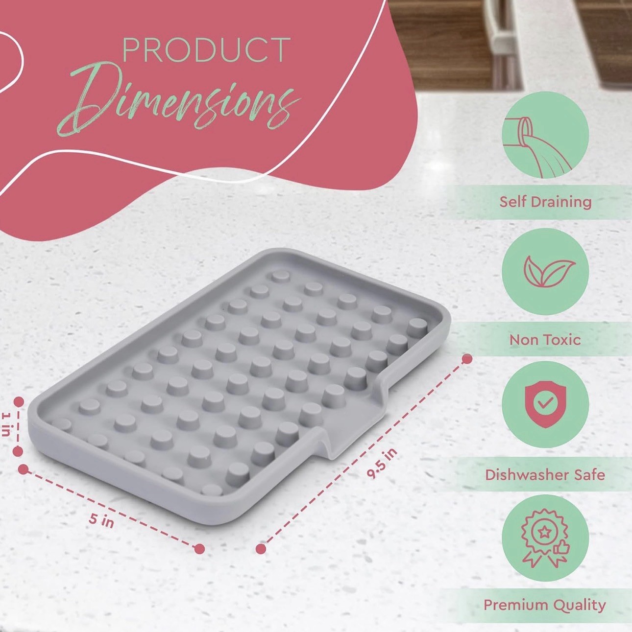 Kitchen Soap Tray Kitchen Sink Tray Sponge Kitchen Sponge Holder Self Draining