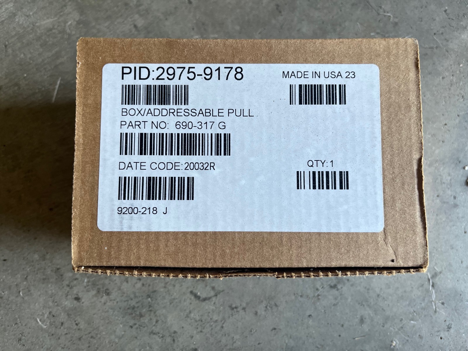 PID:2975-9178 Box/Addressble Pul Part No: 690-317G
