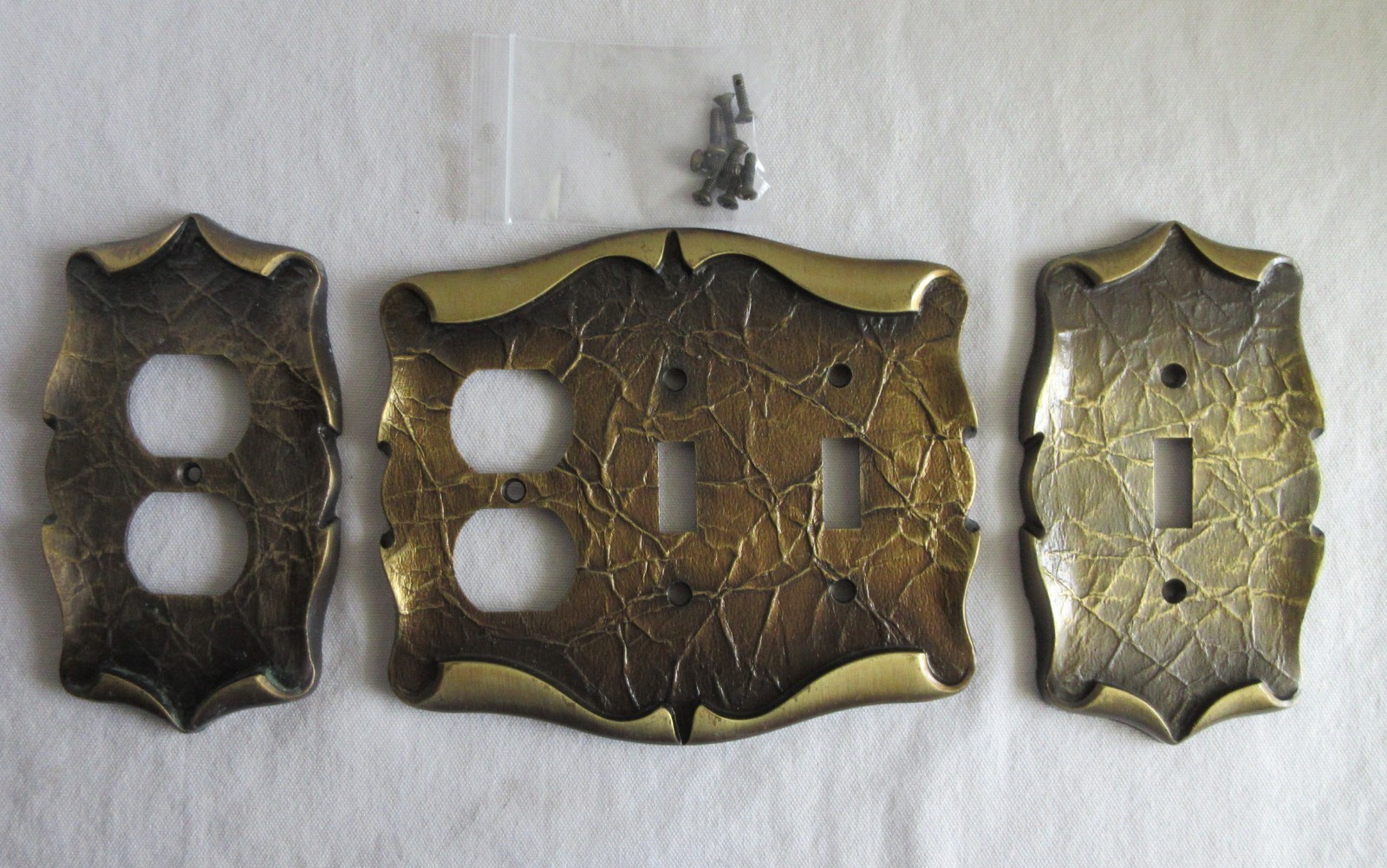 Vtg Amerock Carriage House switch plates and outlet cover 1950s-70s Lot of 3