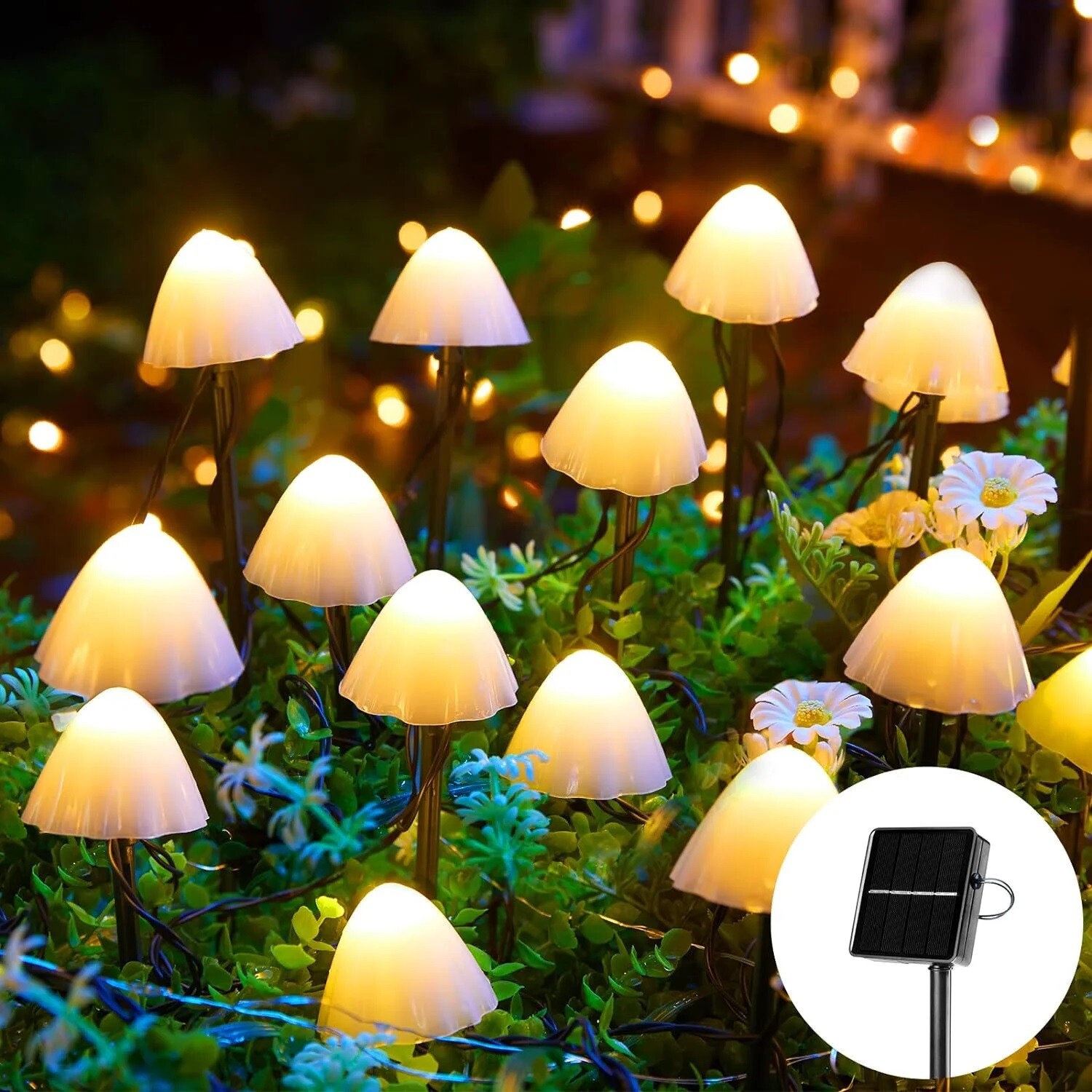 Solar Garden Lights Decor Outdoor Solar Pathway Lights Mushroom Lawn Patio Lamp