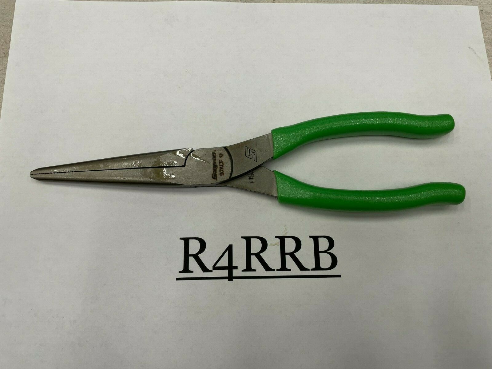 Snap-On Tools USA NEW 9" GREEN Soft Grip Talon Grip Needle Nose Pliers 97ACFG