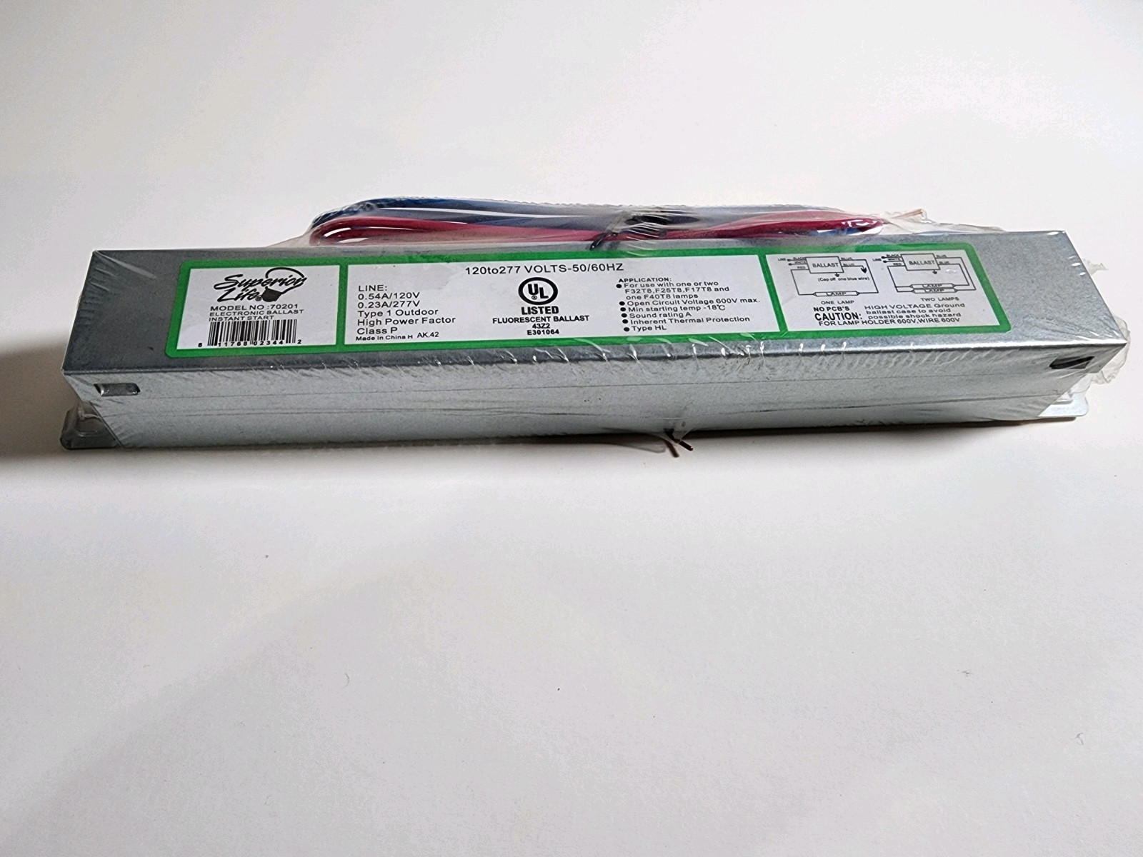 Superior Life 70201 Ballast, 120-277 Volts, 50/60Hz -set of 2 FREE SHIPPING!!!!!