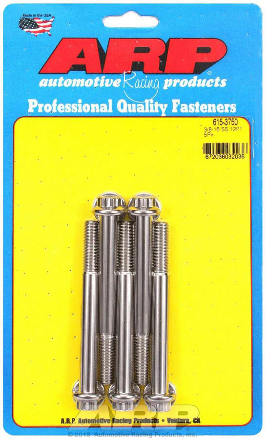 ARP 615-3750 615-3750 S/S Bolt Kit - 12pt. (5) 3/8-16 x 3.750