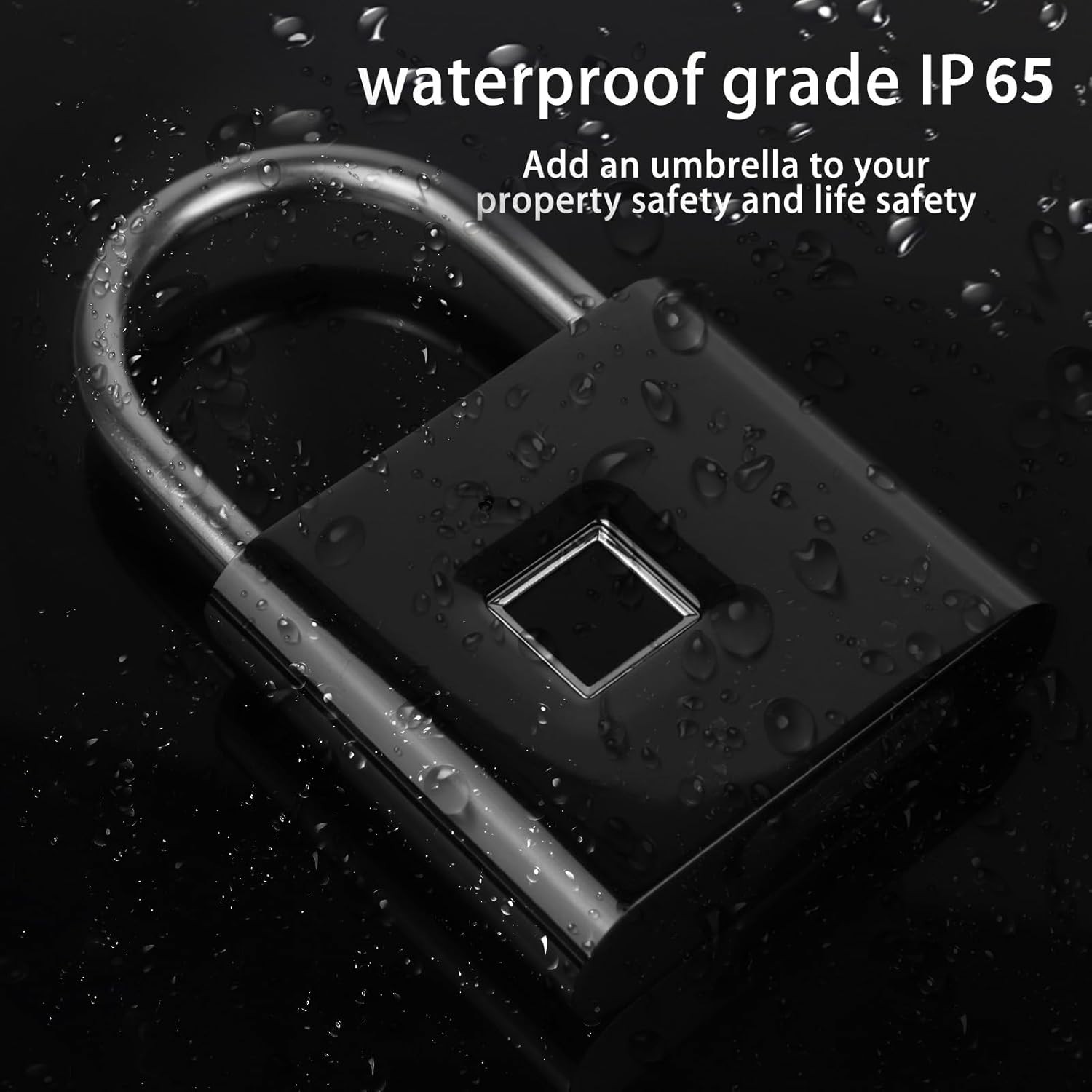 Keyless Portable USB Charging Fingerprint Lock,Smart Padlock Quick Unlock Wat...