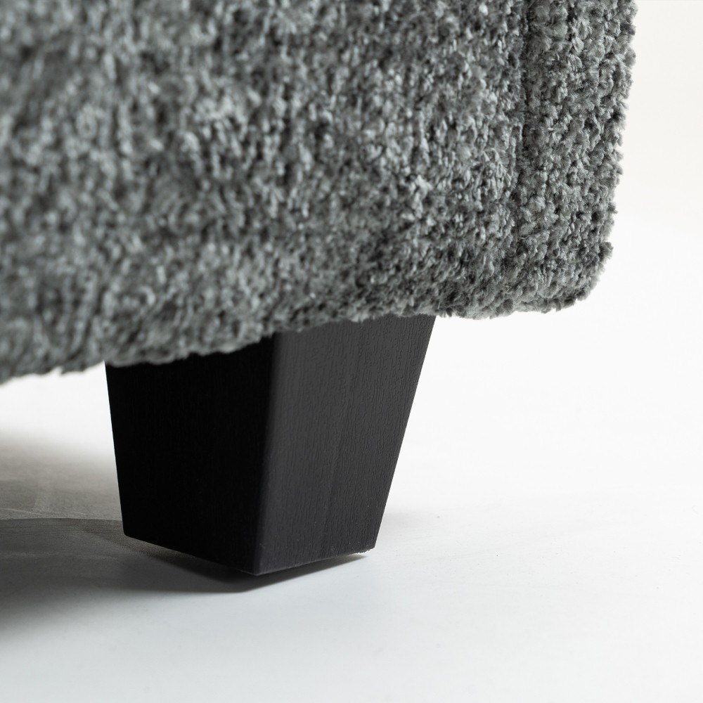 DARK GREY Oversized Boucle Sofa Bed – Portable Ottoman, Wider Seat,Deep Cushions