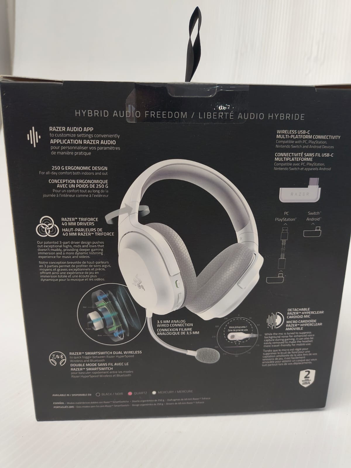 Razer Barracuda X Wireless Multiplatform Gaming and Mobile Headset Mercury Edtn