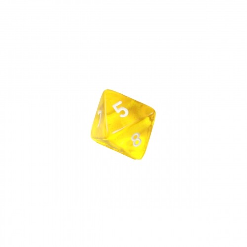 8-seitiger Dés - Octaèdre - W8 - Transparent - Jaune