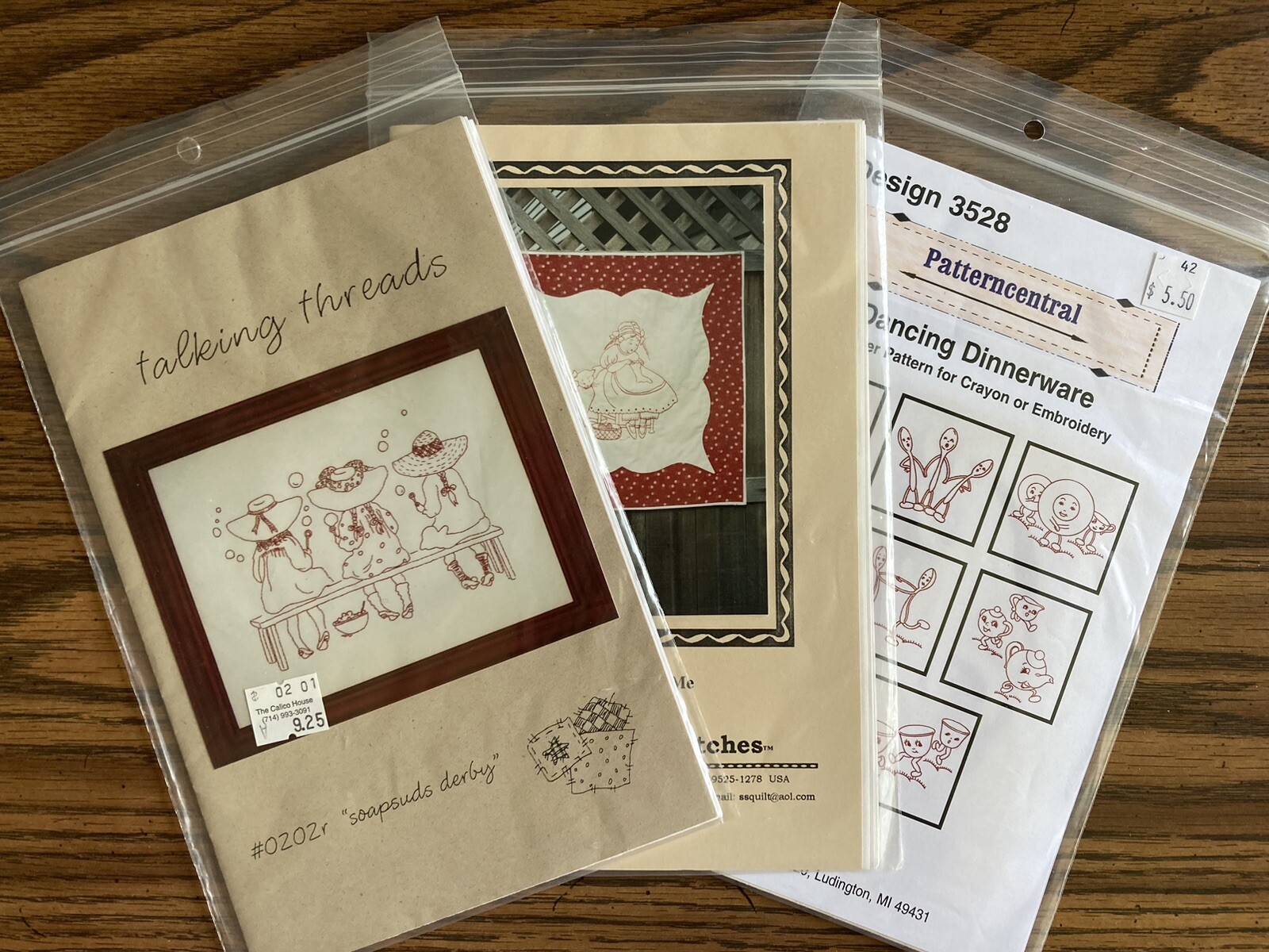 3 Embroidery and Needlework Patterns Mixed Lot For Pillows Decor Quilts