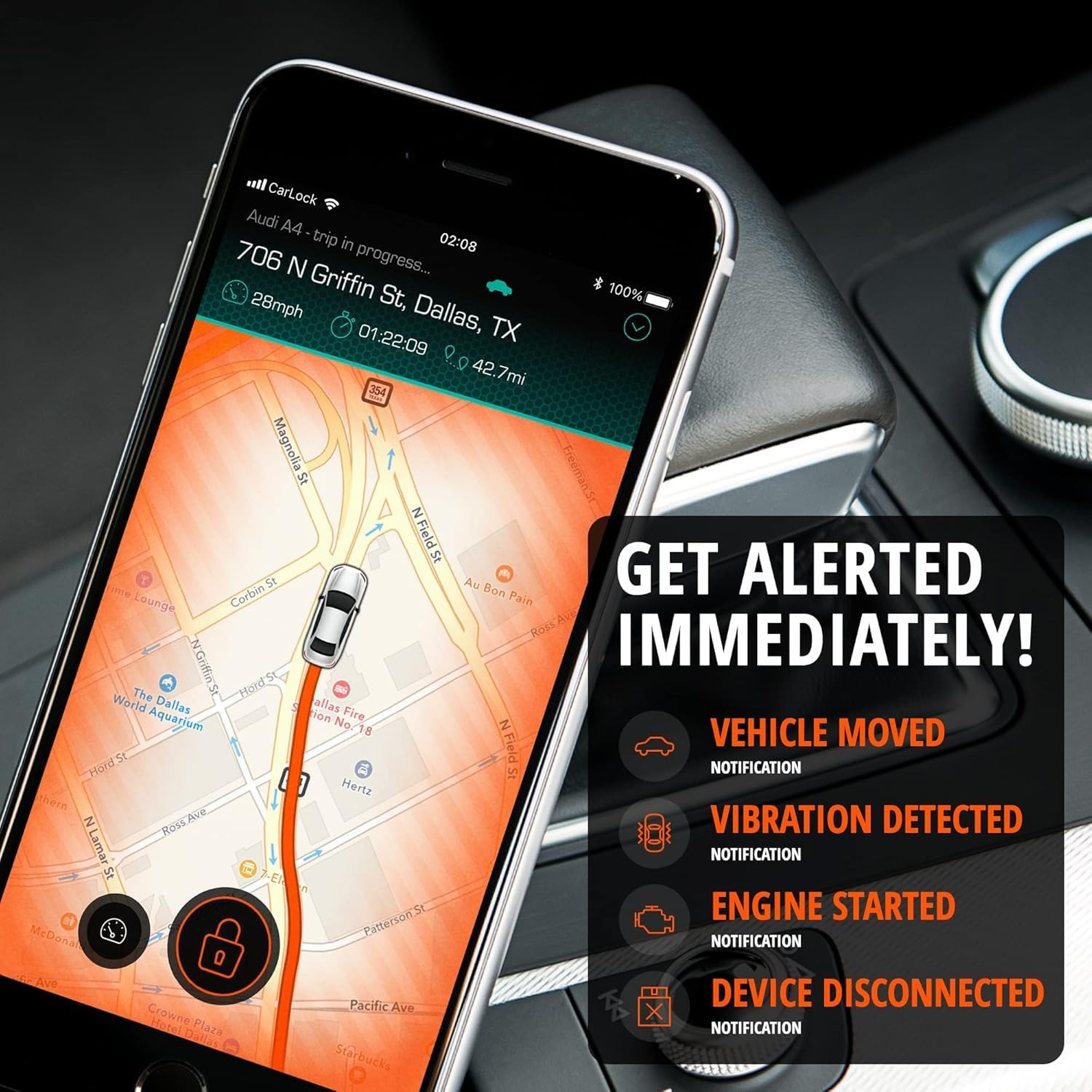 CARLOCK Wired Hidden GPS Tracker 4G LTE AntiTheft, Instant Alerts, Easy Setup