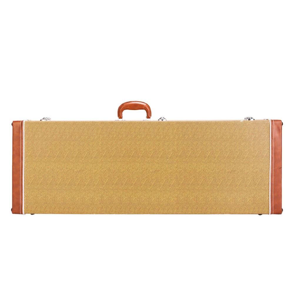 Glarry High Grade Electric Guitar Square Hard Case Flat Surface Hardware Yellow