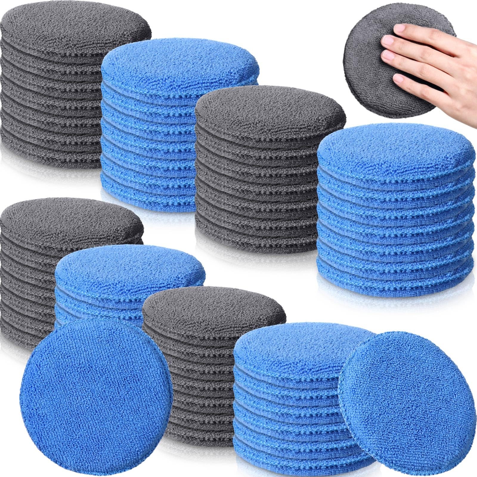 50 Pcs Microfiber Wax Applicator Pads 5 Inches Diameter Applicator Pads