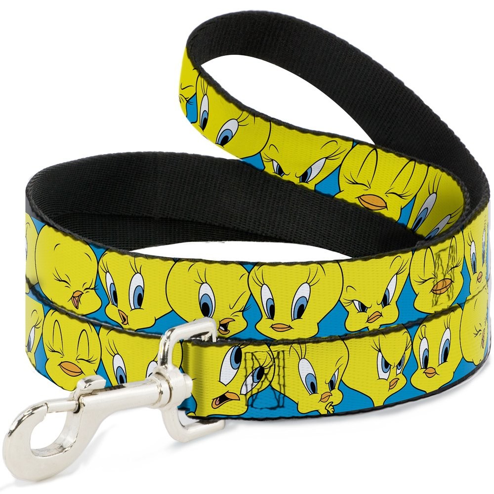 Tweety Bird Close-Up Pet Leash 4 Feet Long 1.5" Wide Baby Blue Color