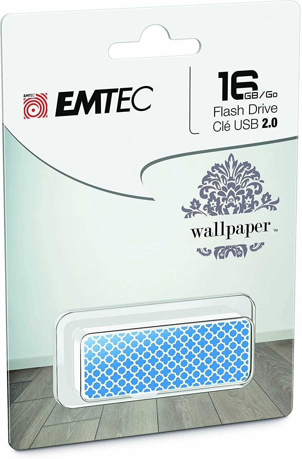 Emtec M700 Wallpaper Flash Drive, 16GB, Blue Tile