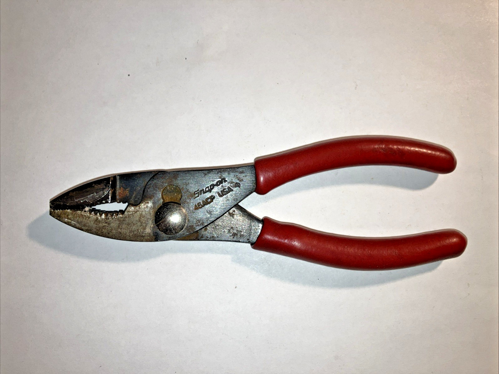 Snap-on Tools 46ACP  6-1/2" Long Soft Grip Slip Joint Pliers Red USA