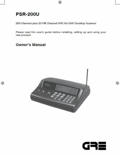 GRE GRECOM PSR-200U SCANNER OPERATING MANUAL