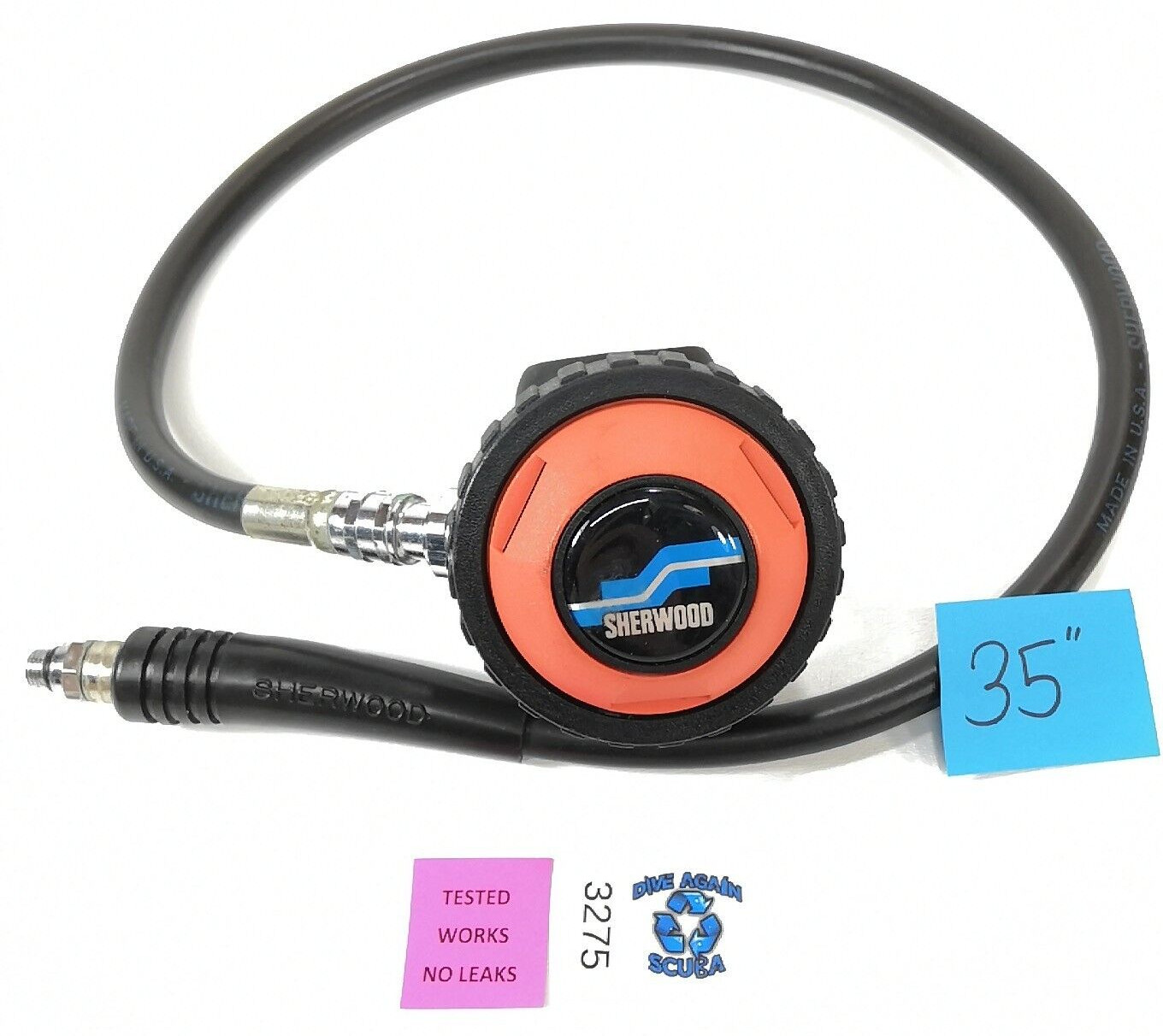Sherwood Magnum Octopus Octo 2nd Second Stage Scuba Diving Regulator Orange 3275