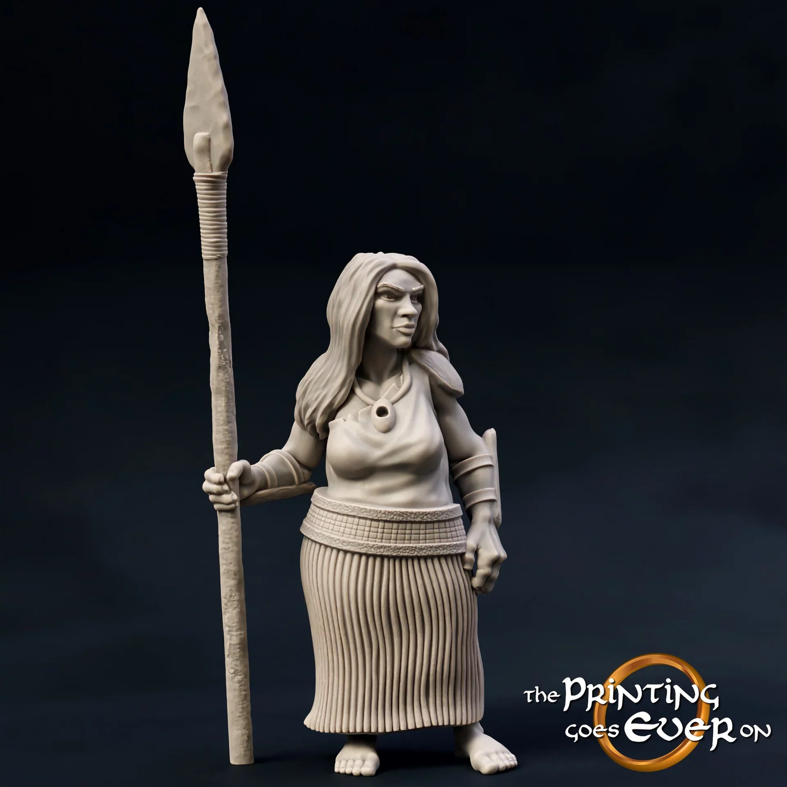 Woodwose Spearman C - 28-32mm Wild Men of the - Resin Tabletop Miniature