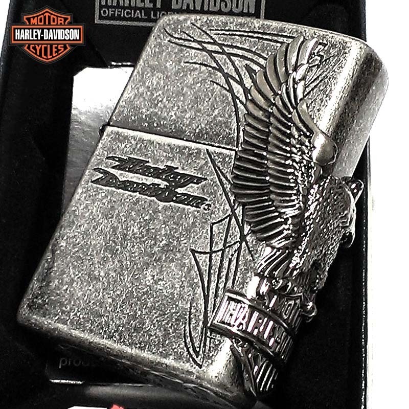 ZIPPO lighter Harley Davidson Zippo Eagle Metal Antique Silver Ibushi Barrel Lim