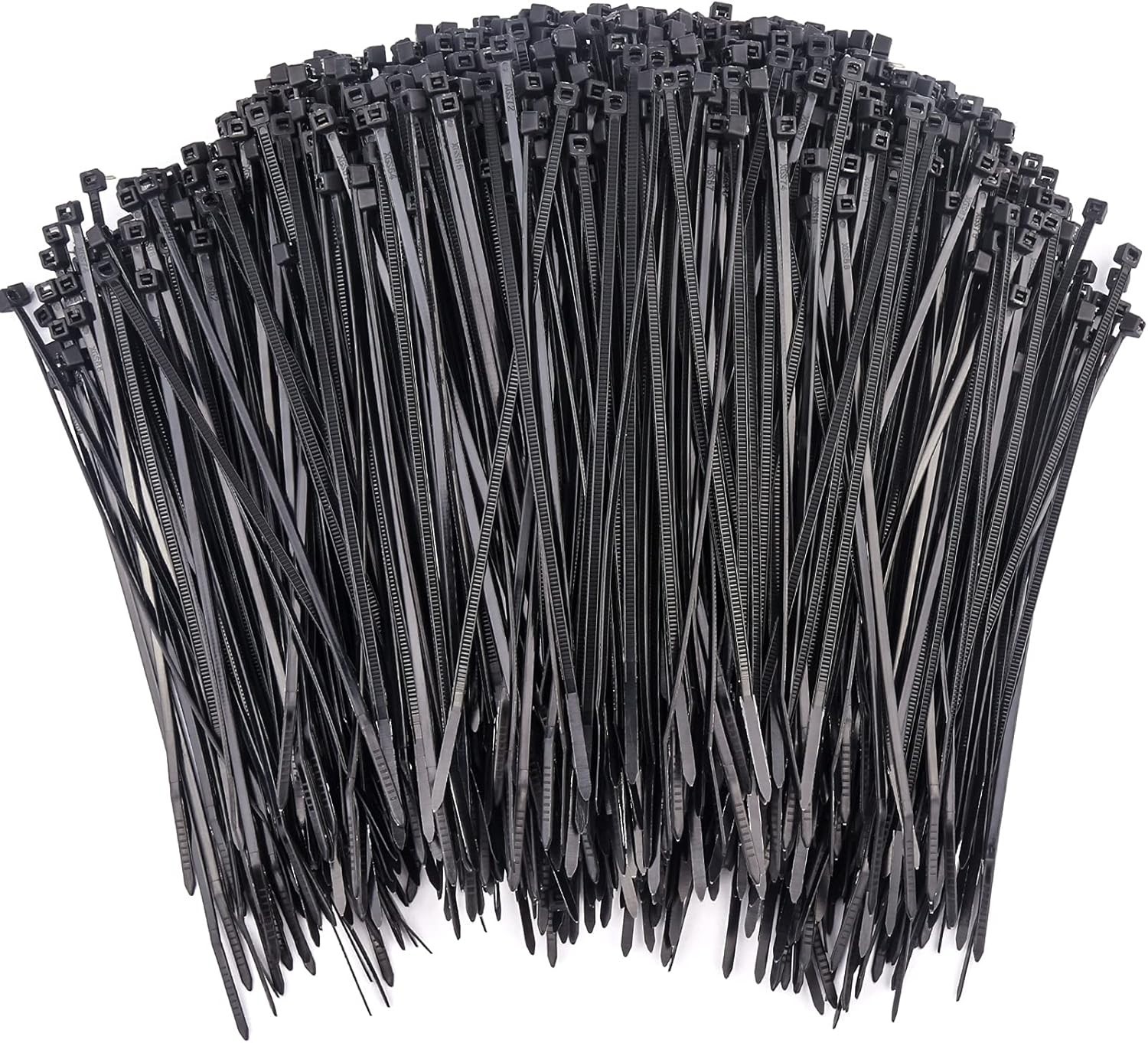1000 bridas de plástico resistentes de nailon autoblocantes de 15cm, color negro