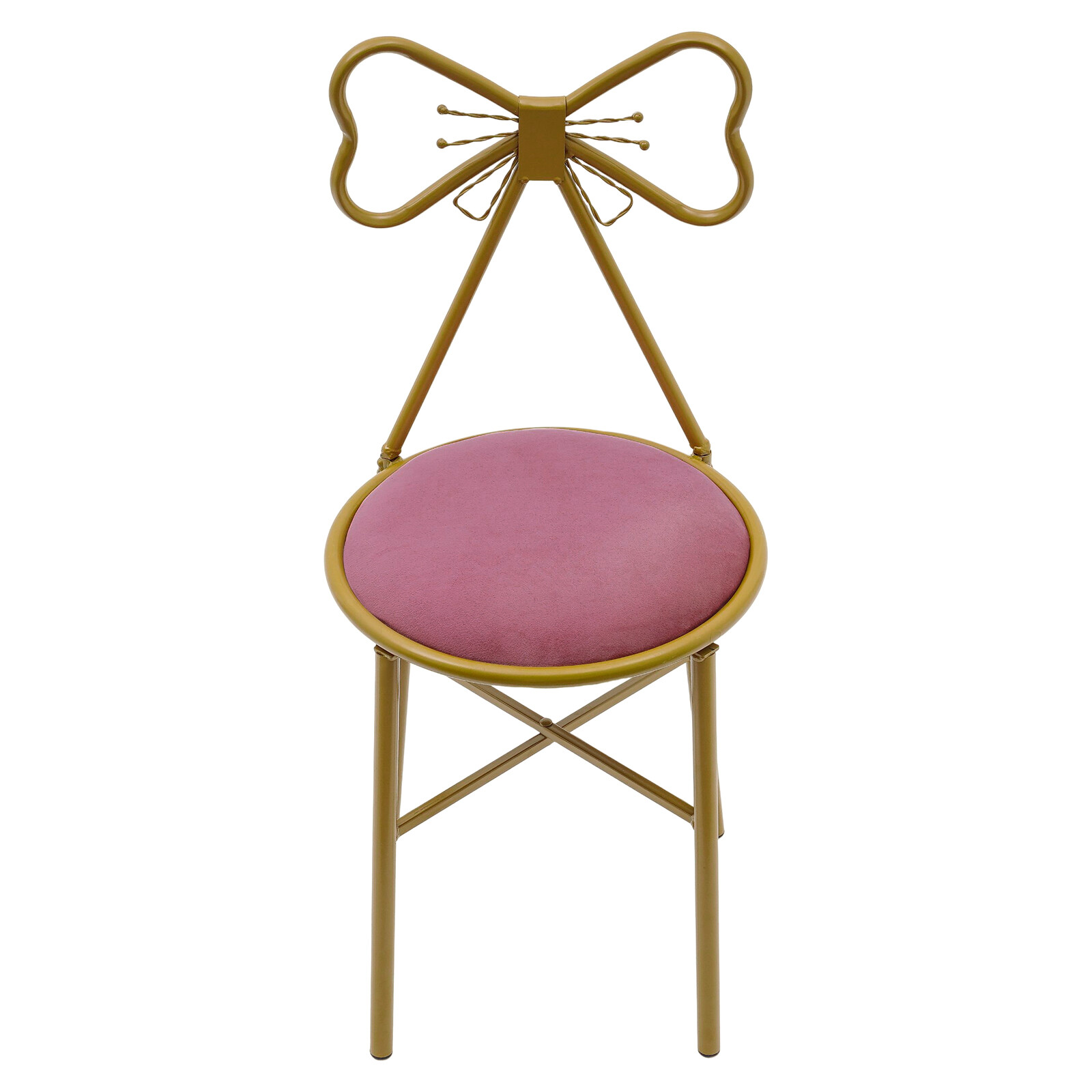 Vanity Chair Velvet Upholstered Butterfly Back Stool for Makeup Dressing Room
