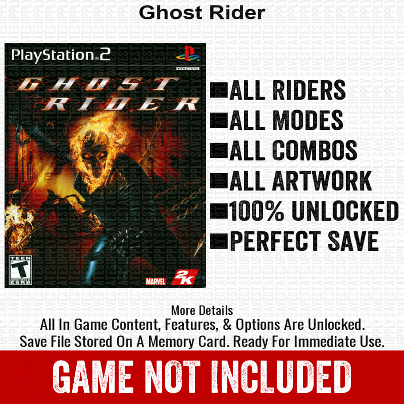 Ghost Rider 100% PS2 Memory Card All CHEATS ITEMS