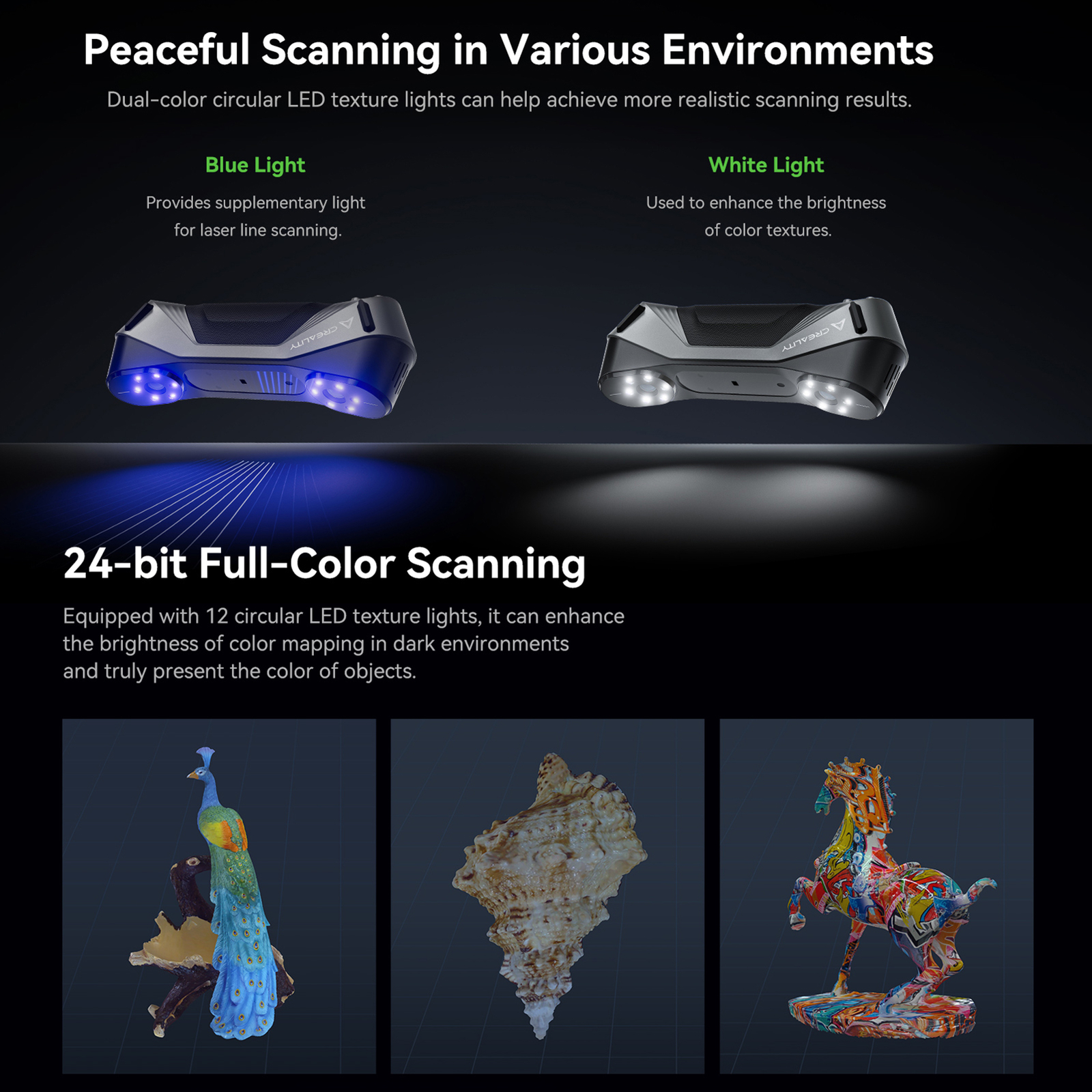 Creality CR-Scan Raptor 3D Scanner 5-2000mm Black/Metal Objects Scanning S8R6