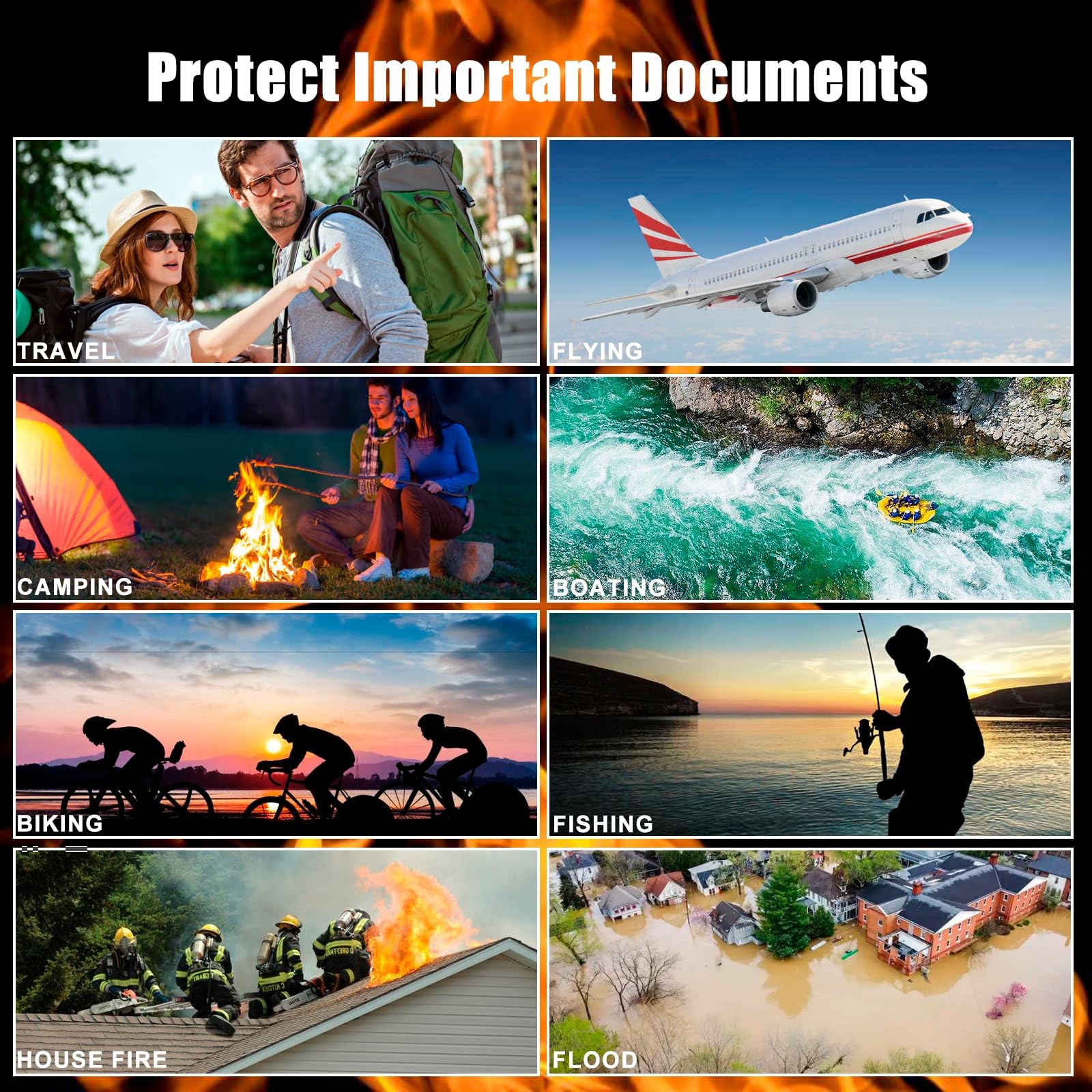 Fireproof Money Bag Small Fireproof Document Bags Waterproof and Fireproof