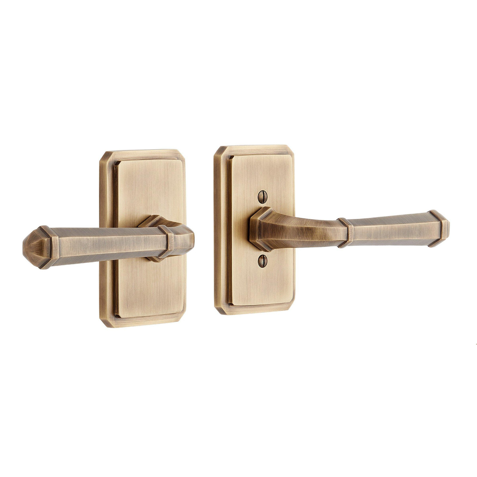 Signature Hardware 552056AB MNG 503 Solid Brass Passage Interior Door Set w/