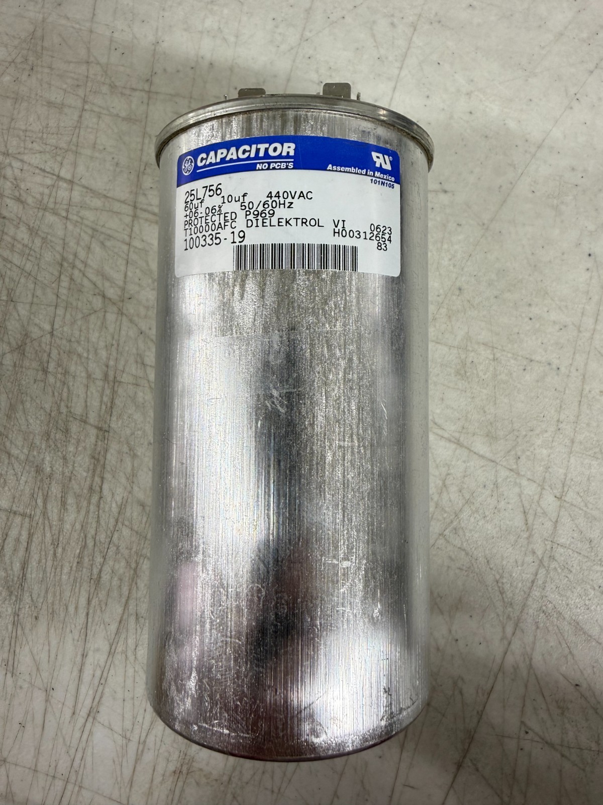 GE Genteq Capacitor 25L756 60/10uF 440V