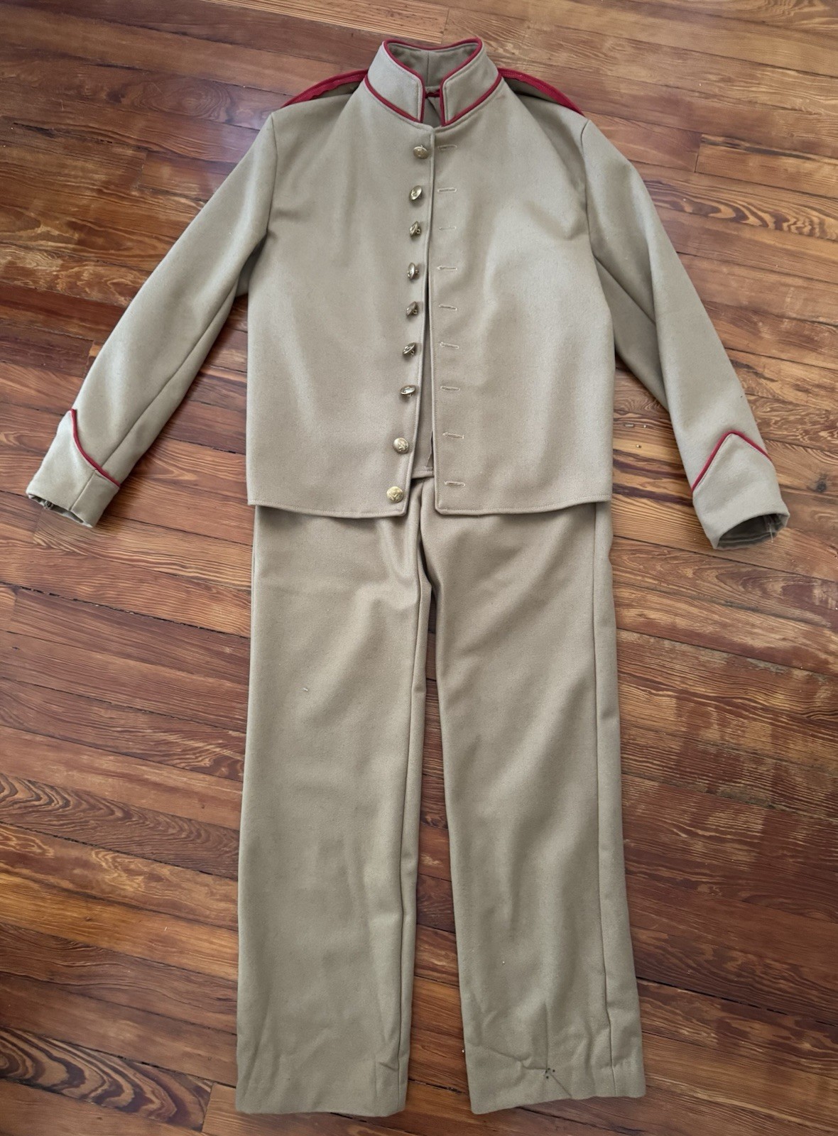 Civil War Confederate Artillery Butternut Shell Jacket (38R) And Trousers (30)