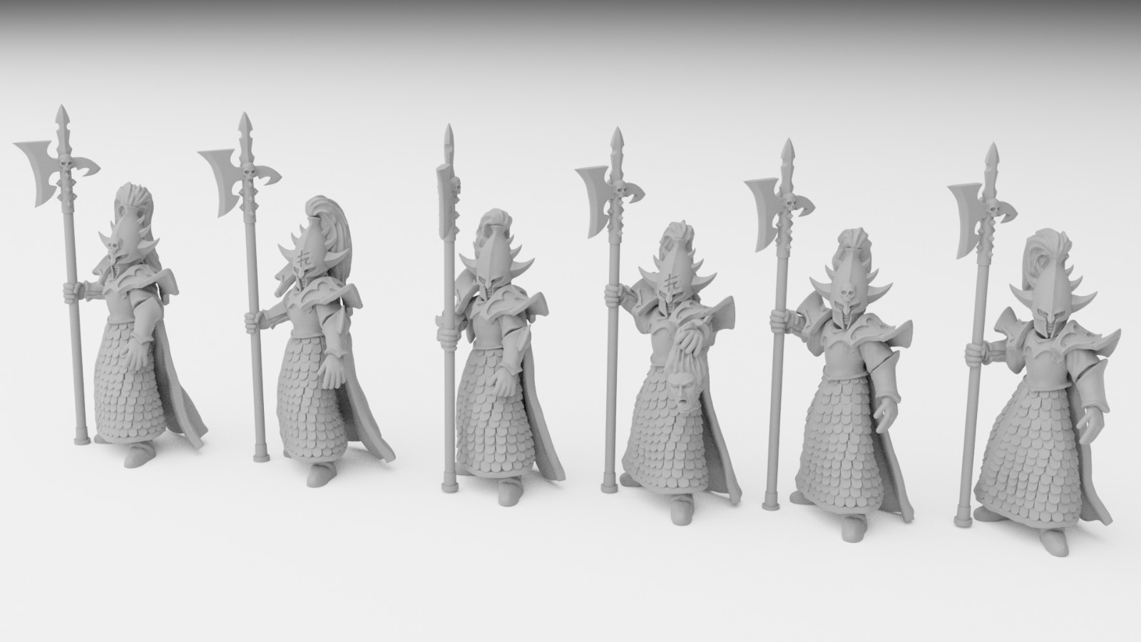 x10 Dark Elf Elite Infantry w/ Halberds - Illhadiel Miniatures 28mm