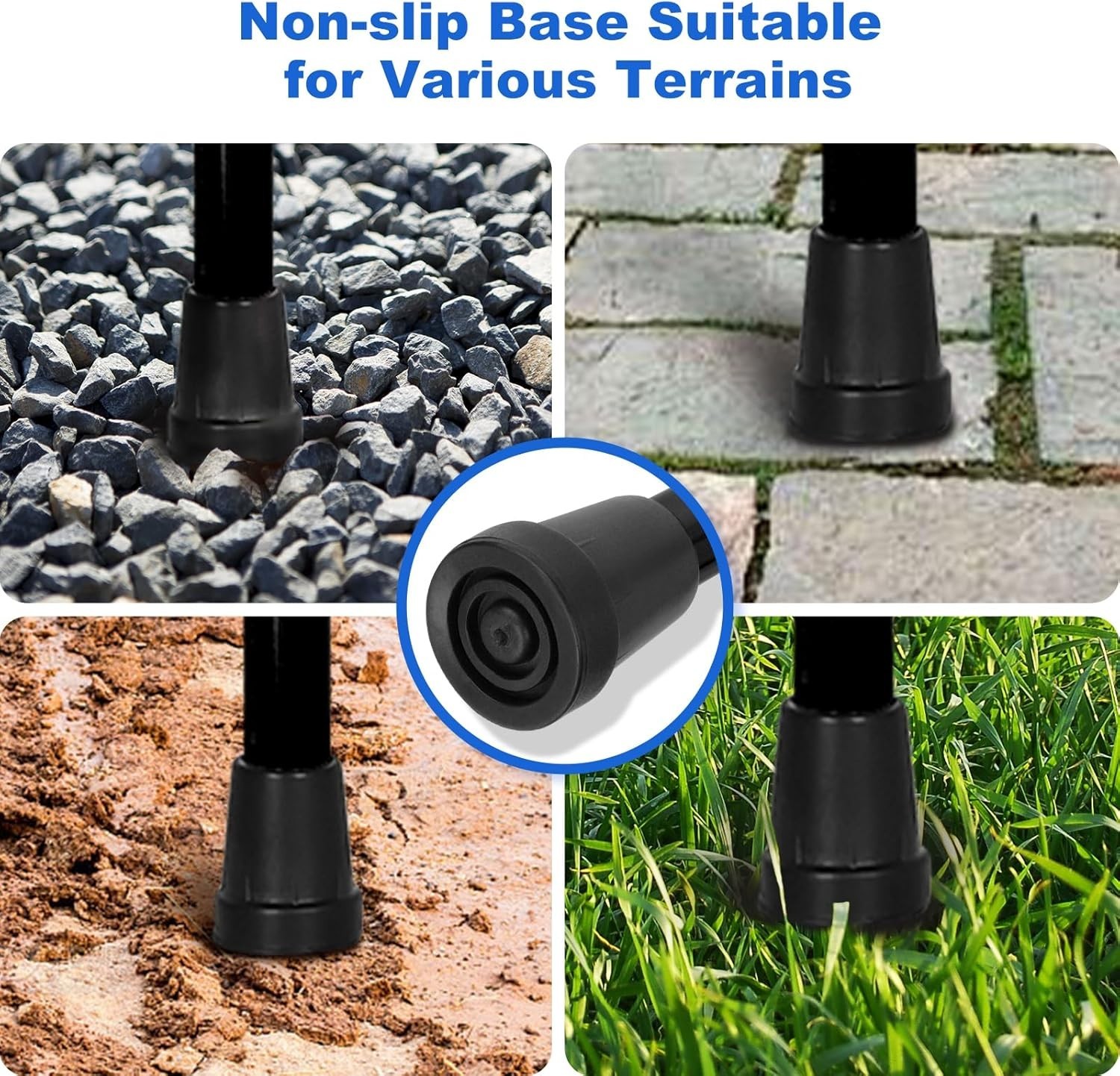 Versatile Folding Walking Stick with 5 Adjustable Heights & Safety Wrist Strap
