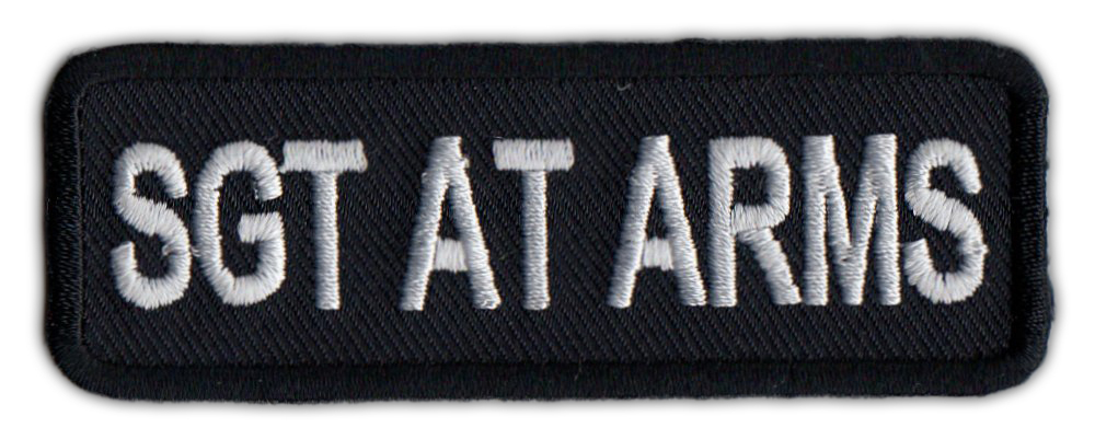 Motorcycle Jacket Embroidered Patch - Sgt At Arms (Sergeant) - Rank, Position