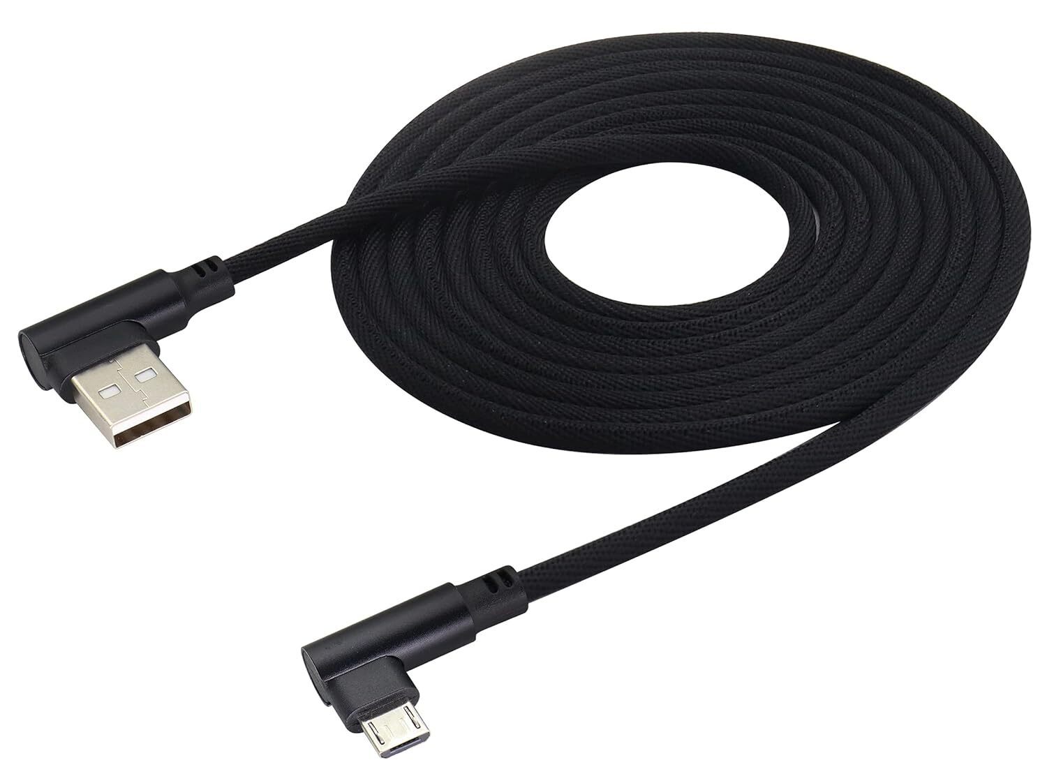 3/6/10FT 90 Degree Right Angle Micro USB Charging Data Cable Braided Nylon Cord