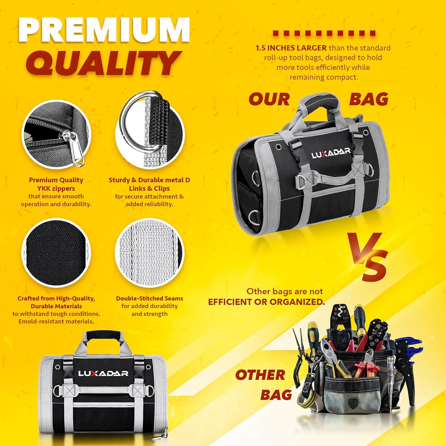 Updated Tool Roll up Tool Bag Organizer Advansed Features Tool Roll Bag Organize