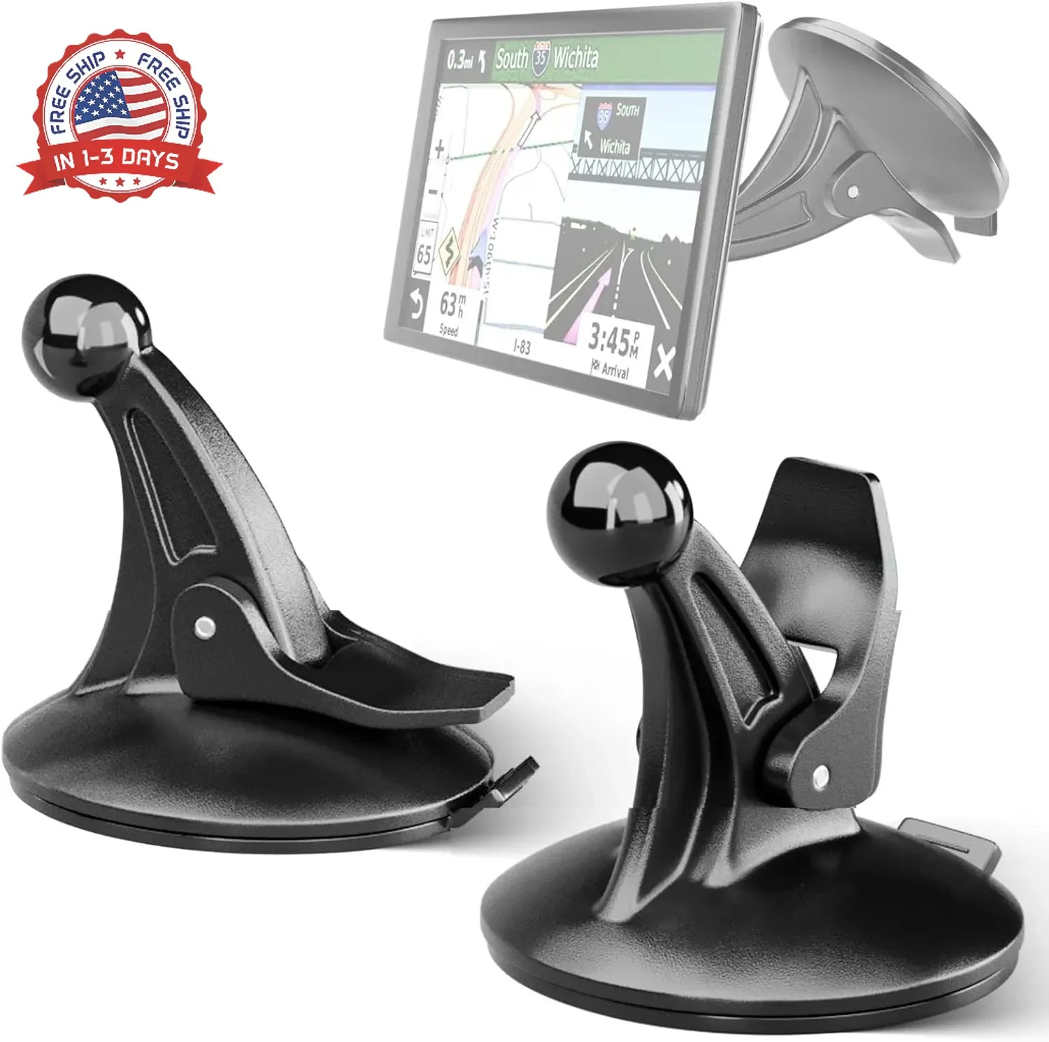 EWAY 2PCS GPS Car Holder Mount for Garmin Nuvi Windshield Dashboard with Strong